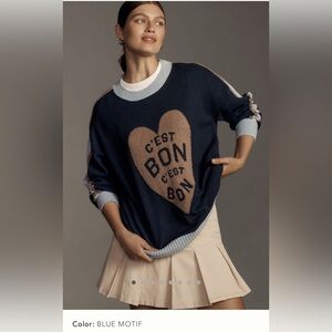 Maeve C'est Bon Graphic Tunic Sweater